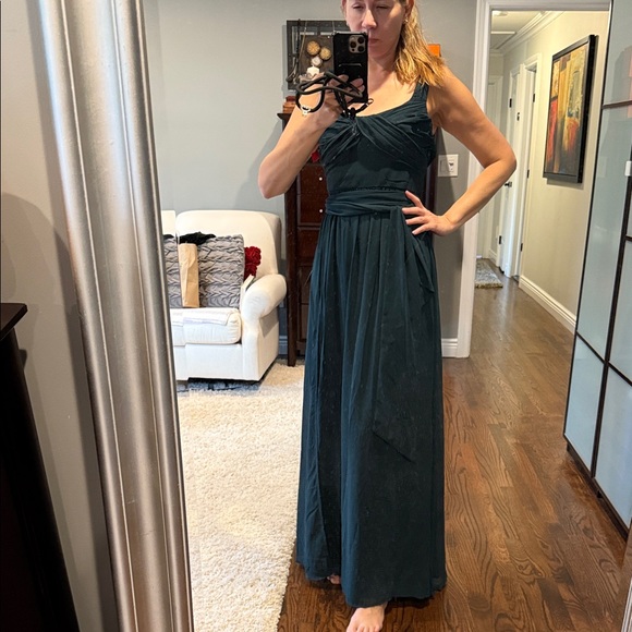 Lulu's Elegant Dark Green Maxi Dress size M NWT - Picture 1 of 5